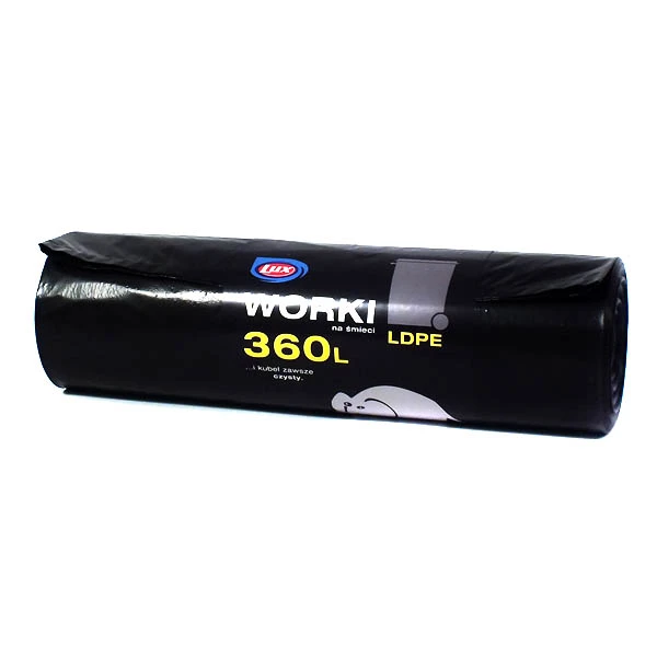 Worki na śmieci LUX 360 l LDPE z taśmą 10 sztuk