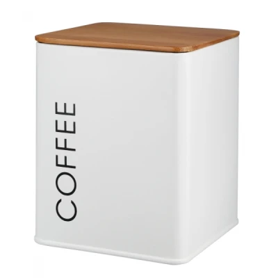 GAL-POJEMNIK METALOWY KWADRAT *COFFEE* 21593 BIAŁY