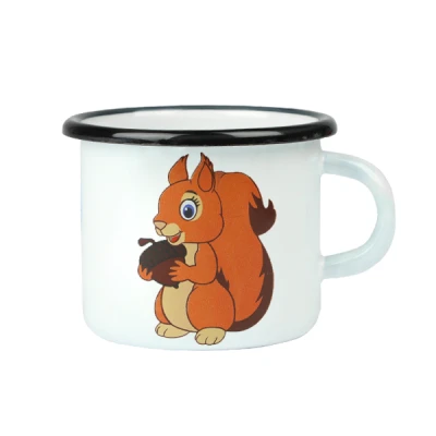 RYB-KUBEK EMALIOWANY ZDOBIONY 9CM 0,5L WIEWIÓRKA 0104