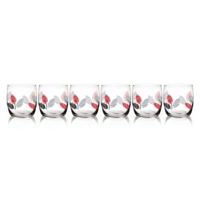 GLASMARK-6 SZKLANEK 260ML LISTKI RYSOWANE
