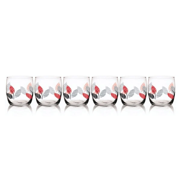 GLASMARK-6 SZKLANEK 260ML LISTKI RYSOWANE