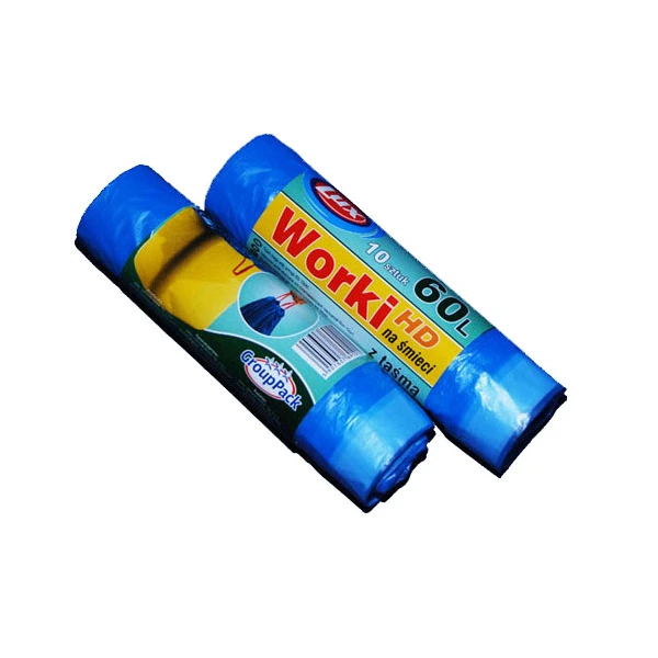 Worki na śmieci LUX 60 l 10 szt HDPE z taśmą