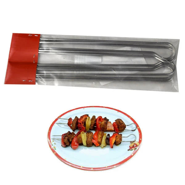 Zestaw 6 podwójnych szpilek nierdzewnych do szaszłyków 220 mm