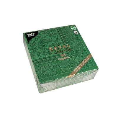 PAP-SERWETKI *RC* 40X40 A'50 11666 *CIEMNA ZIELEŃ ORNAMENTS*