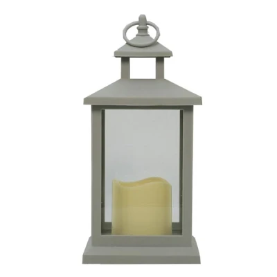 TOM-LATARNIA LED 14*14*30CM LRN05S  SZARA