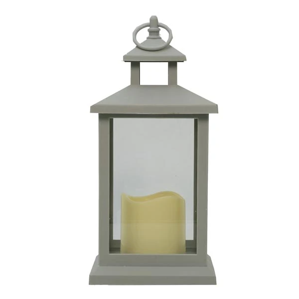 TOM-LATARNIA LED 14*14*30CM LRN05S  SZARA