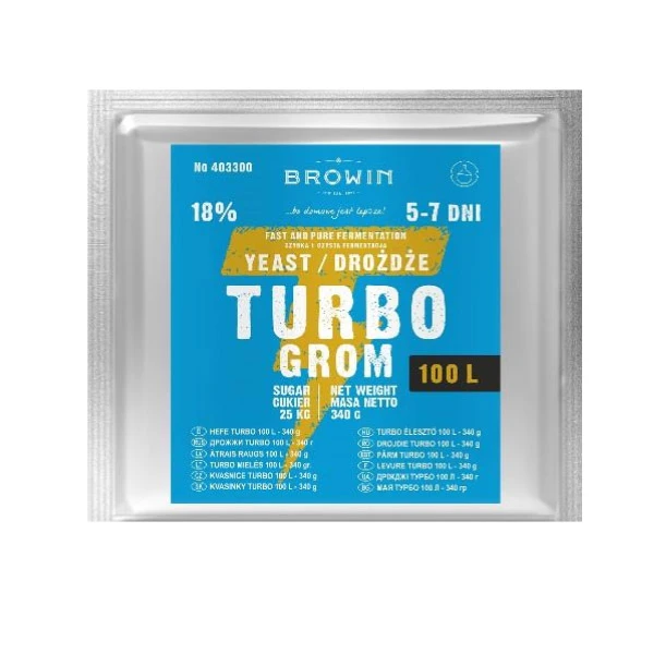 DROŻDŻE GORZELNICZE TURBO GROM 100L BROWIN