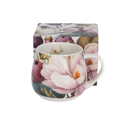 Kubek porcelanowy DUO Magnolie baryłka 430 ml