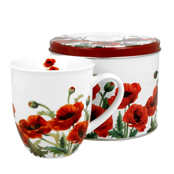 DUO-KUBEK W PUSZCE METALOWEJ 400ML *CLASSIC POPPIES*