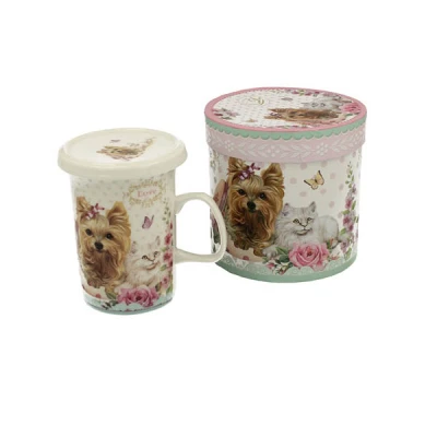 DUO-KUBEK Z ZAPARZACZEM 320ML *PUPPIES*