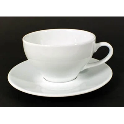 FILIŻANKA ZE SPODKIEM BIAŁA CERAMICZNA ELEGANCKA ZESTAW DO KAWY I HERBATY