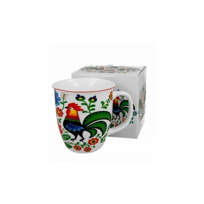 Kubek porcelanowy DUO Koguty Folk 650 ml