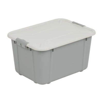 POJEMNIK 16L Z POKRYWĄ JASNY SZARY DO PRZECHOWYWANIA