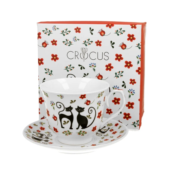 Filiżanka porcelanowa DUO Koty Etno 250 ml
