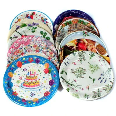 Talerz papierowy fi 227 mm A'8 zdobiony