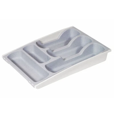 WKŁAD DO SZUFLADY ROZSUWANY ORGANIZER NA SZTUĆCE AKCESORIA SZARY 30-50 cm