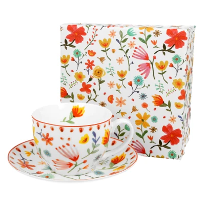 DUO-FILIŻANKA ZE SPODKIEM 280ML *PASTEL*