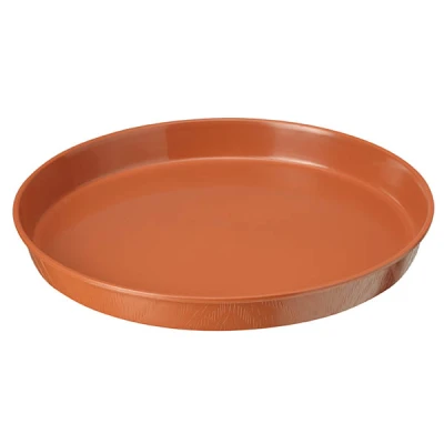 PODSTAWKA POD DONICZKĘ NA KWIATY PODKŁADKA DREWNOPODOBNA TERRAKOTA 17cm
