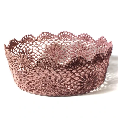 Koszyk Mon-Koszyk 40 × H15 cm różowy okrągły