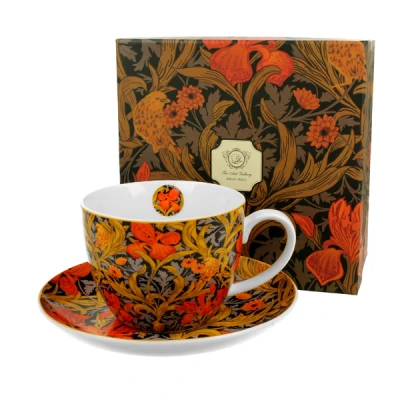 DUO-FILIŻANKA ZE SPODKIEM JUMBO *W.M.-ORANGE IRISES*