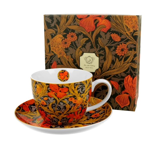 DUO-FILIŻANKA ZE SPODKIEM JUMBO *W.M.-ORANGE IRISES*