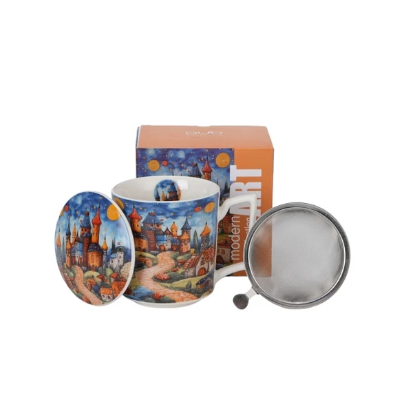 Kubek z zaparzaczem Duo Modern Sleepy Kingdom 450 ml