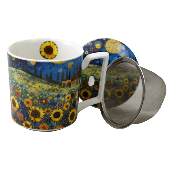Kubek z zaparzaczem DUO Modern Sunflower Field 0,45 l