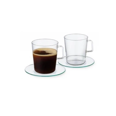 KOMPLET FILIŻANEK ZE SPODKAMI DO KAWY HERBATY PORCELANA 100 ML ZESTAW 4 SZT