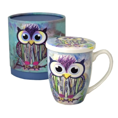 DUO-KUBEK Z ZAPARZACZEM 400ML *SOWA FUNKY*