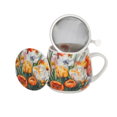 Kubek z zaparzaczem Duo 430 ml Tulipany
