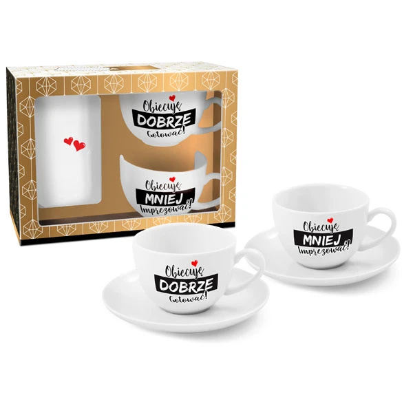 Zestaw 2 filiżanek ze spodkami 190 ml