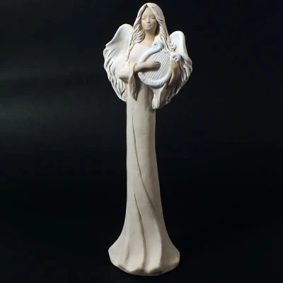 Figurka ceramiczna Mira z harfą 38 cm