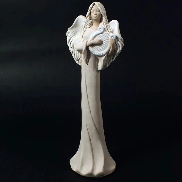 Figurka ceramiczna Mira z harfą 38 cm
