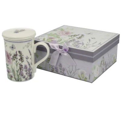 DUO-KUBEK Z ZAPARZACZEM VIOLET FLOWERS
