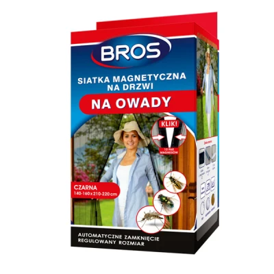 BROS-SIATKA DO DRZWI MAGNETYCZNA 160*220 CZARNA