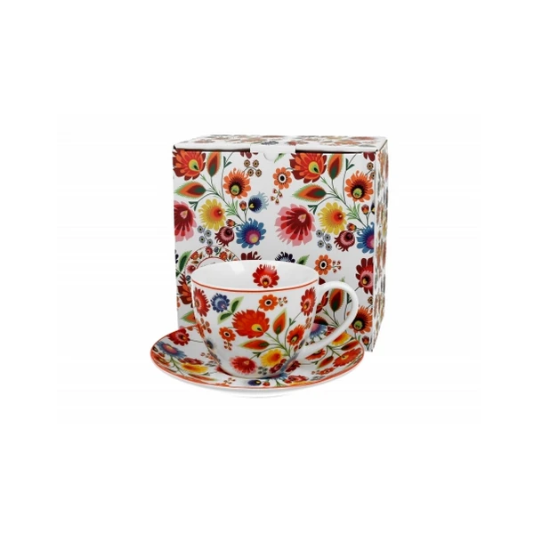 Filiżanka porcelanowa Duo Etno Łowicz 280 ml
