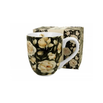 Kubek porcelanowy DUO English Roses Black 1,0 l
