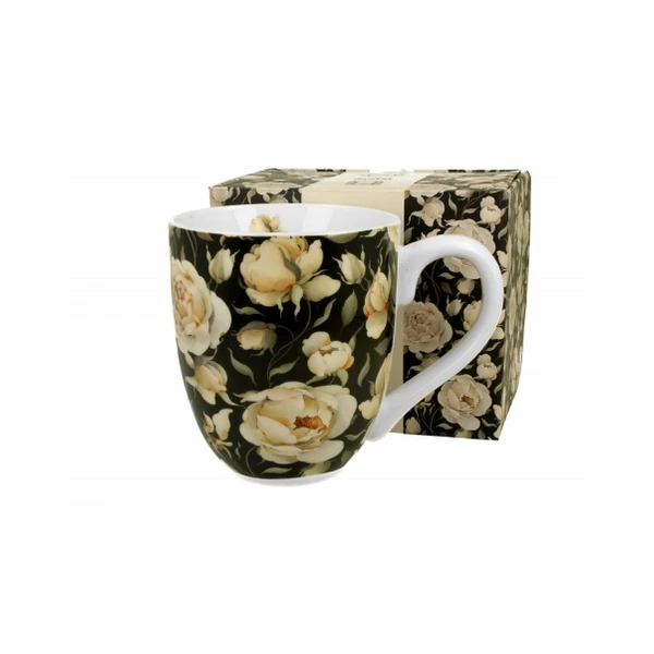 Kubek porcelanowy DUO English Roses Black 1,0 l