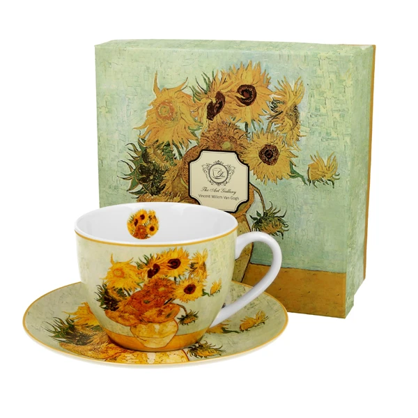 DUO-FILIŻANKA 270ML ZE SPODKIEM *VINCENT VAN GOGH-SUNFLOWERS*