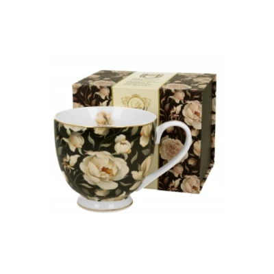 DUO-KUBEK NA STOPCE *ENGLISH ROSES BLACK* GOLDEN LINE