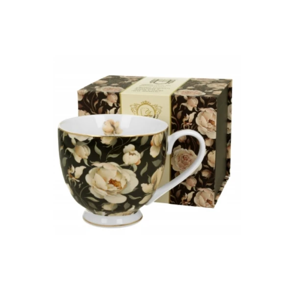 DUO-KUBEK NA STOPCE *ENGLISH ROSES BLACK* GOLDEN LINE