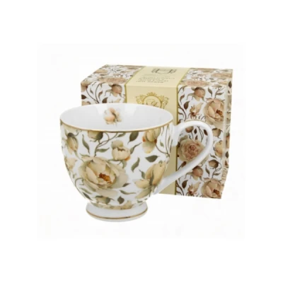 DUO-KUBEK NA STOPCE *ENGLISH ROSES WHITE* GOLDEN LINE