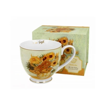 DUO-KUBEK NA STOPCE *SUNFLOWERS* VAN GOGH GOLDEN LINE