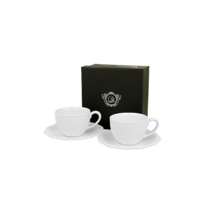 DUO-KPL. FILIŻANEK ESPRESSO 2+2 ZE SPODKAMI *ALICE*