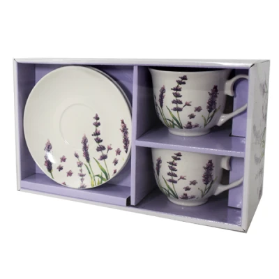 DUO-KOMPLET FILIŻANEK 2+2 ZE SPODKAMI *CLASSIC LAVENDER*
