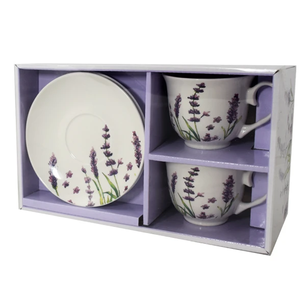 DUO-KOMPLET FILIŻANEK 2+2 ZE SPODKAMI *CLASSIC LAVENDER*