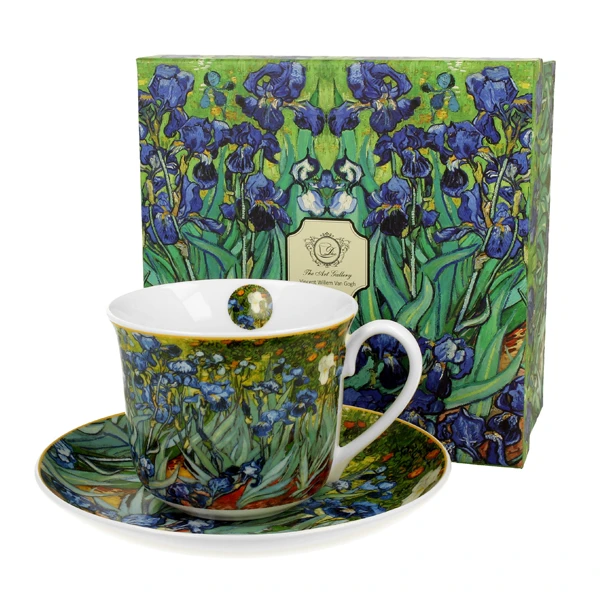 DUO-FILIŻANKA JUMBO 400ML ZE SPODKIEM *VINCENT VAN GOGH-IRISES