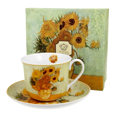 DUO-FILIŻANKA JUMBO 400ML ZE SPODKIEM *VINCENT VAN GOGH-SUNFLOWERS*
