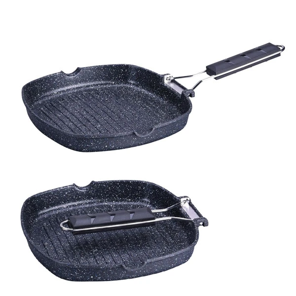 KH-3747 PATELNIA GRILLOWA Z POWŁOKĄ MARMUR 24x24CM