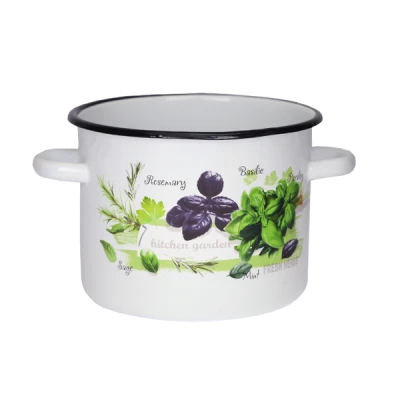 RYB-GARNEK EMALIOWANY ZDOBIONY 20CM 4,5L ZIOŁA 1615/2